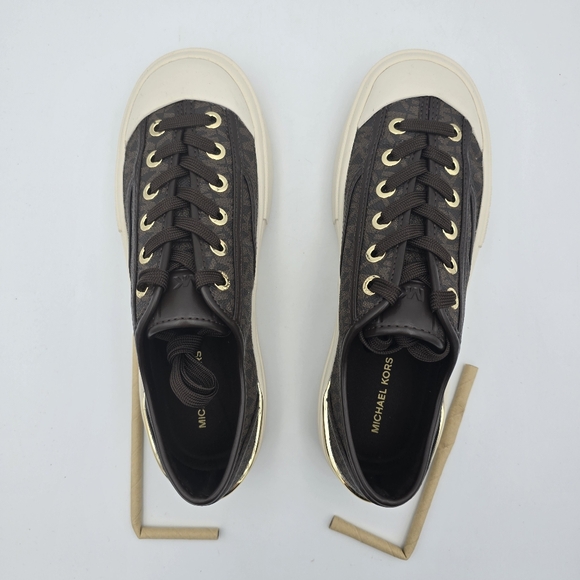 NWOT Michael Kors Jude Signature Logo Sneakers, Brown, Women's 6M - Picture 9 of 16